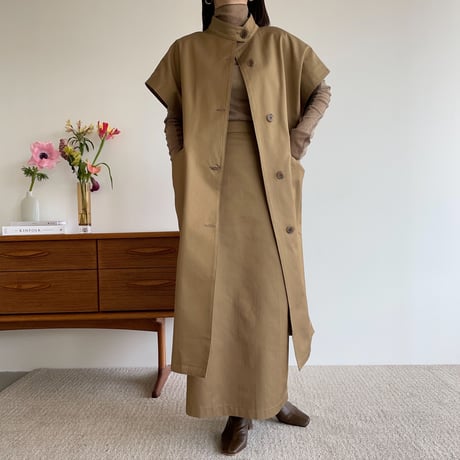【nokcha original】twill long skirt/beige_ns0064