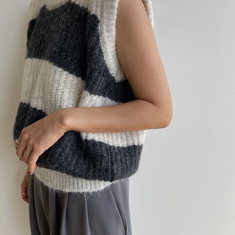 《予約販売》border knit vest/2colors_nt1828