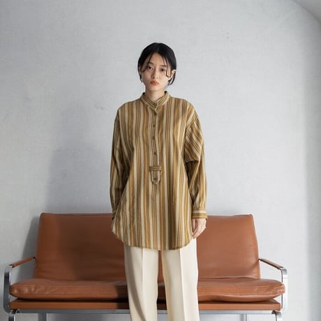 【nokcha original】jacquard over blouse/camel_nb0042