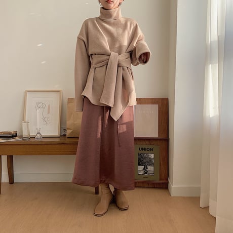 ✳︎予約販売✳︎satin wrap skirt/2colors_ns0022