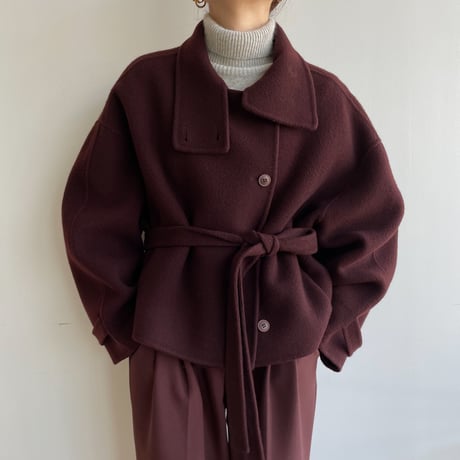 【nokcha original】HAND MADE 4way over half coat/wine_no0243