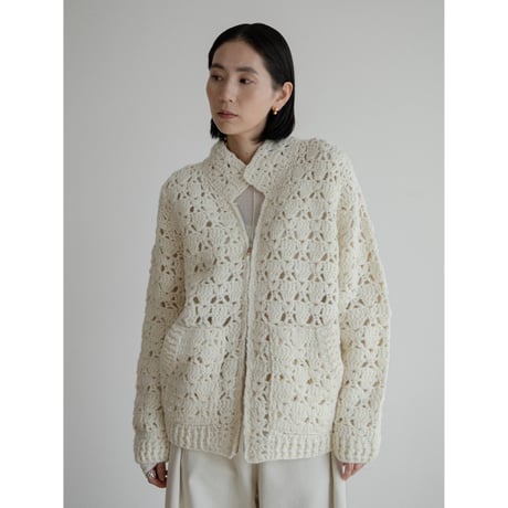 《予約販売》crochet over knit cardigan_no0435