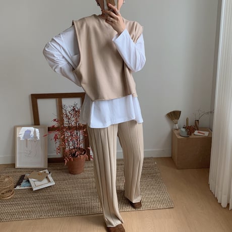 ✳︎予約販売✳︎rib knit relax pants_np0048