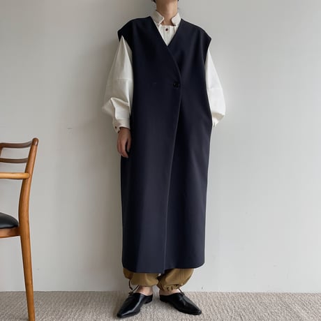 【nokcha original】accent jacquard long shirt/ivory_nb0080