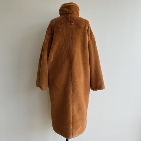 【nokcha original】long fur coat/camel orange_no0239