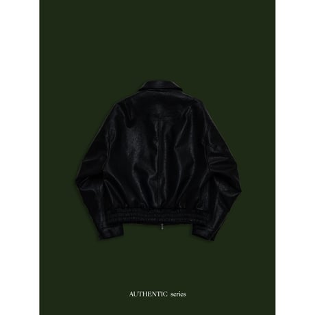 - AUTHENTIC series - throat latch fake leather jacket/black_an0018