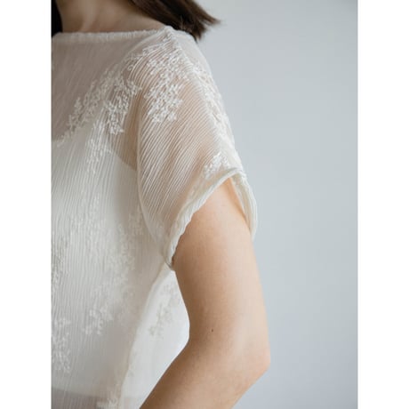 《予約販売》2way sheer jacquard blouse/2colors_nb0377