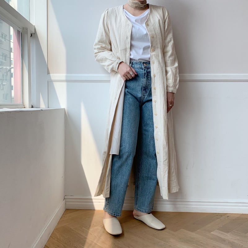 nokcha 新品未使用　ivory NOKCHA original】2way detail long ops/ivory |