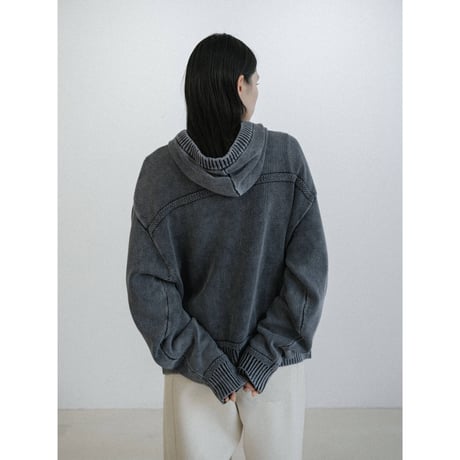 《予約販売》ash hoodie knit jacket/2colors_no0501