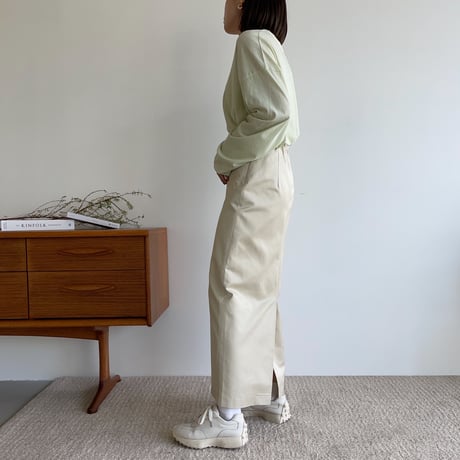 【nokcha original】twill long skirt/ivory_ns0063