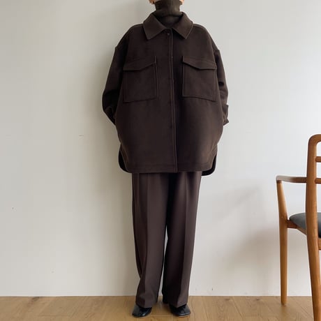 【nokcha original】twill shirt jacket/deep brown_no0247