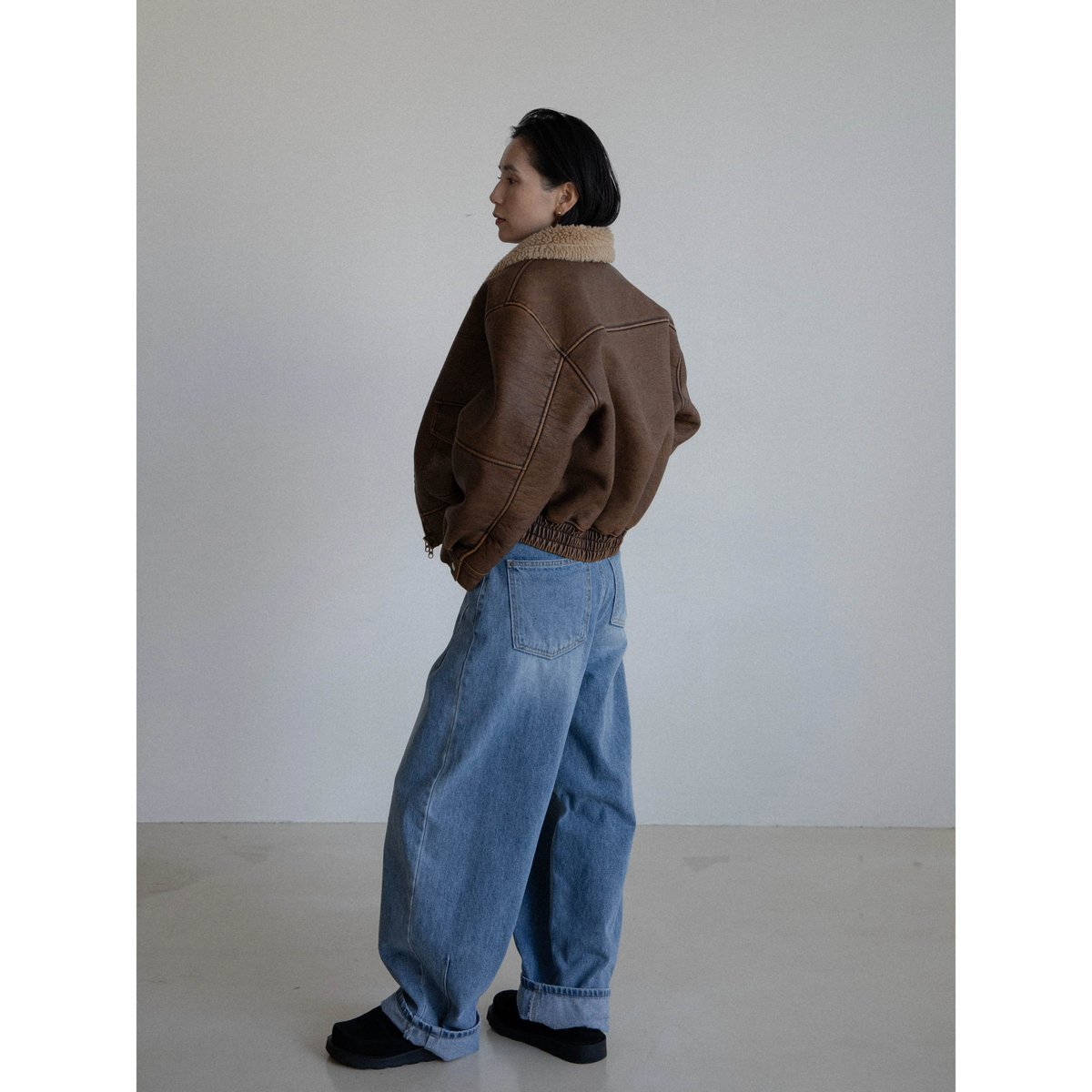 予約販売》boa liner leather like jacket/2colors_no0