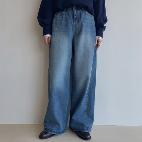 《予約販売》side tuck wide jeans/2colors_nj0096