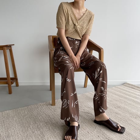 【nokcha original】nuance pattern pants/brown_np0420