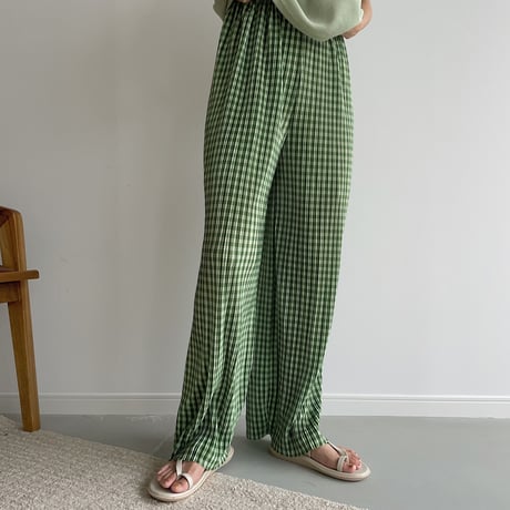 《予約販売》green check pants_np0430
