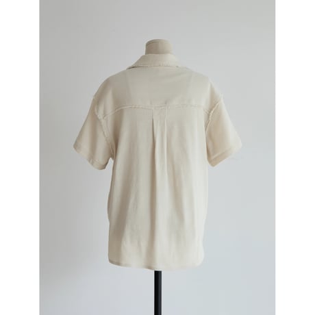 - AUTHENTIC series - vintage like linen shirt/ivory_an0038