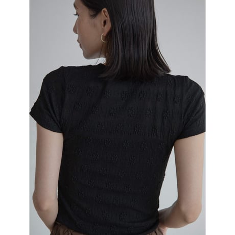 《予約販売》flower accent sheer tee/2colors_nt2318