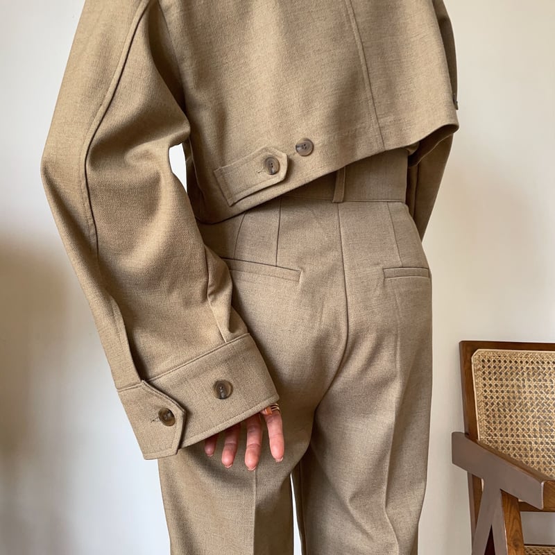 nokcha original】half minimal jacket/beige_no01 nokcha original】half minimal jacket/beige_no01
