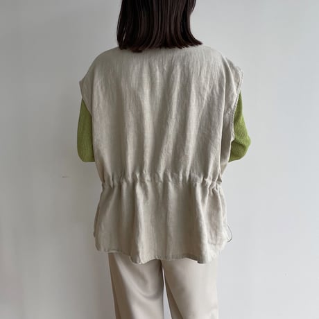 《予約販売》linen military vest_nt1333