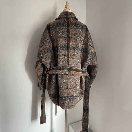 【nokcha original】2way quilting liner check coat_no0124