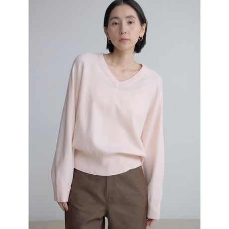 《予約販売》v neck soft knit tops/2colors_nt2498
