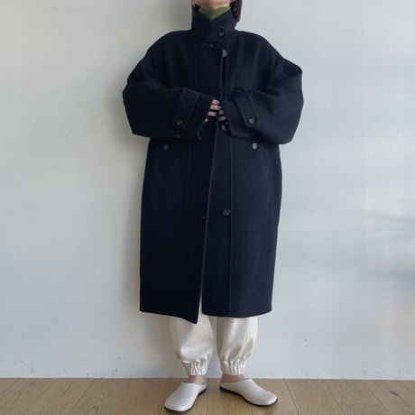 【nokcha original】HAND MADE oval coat/navy_no0304