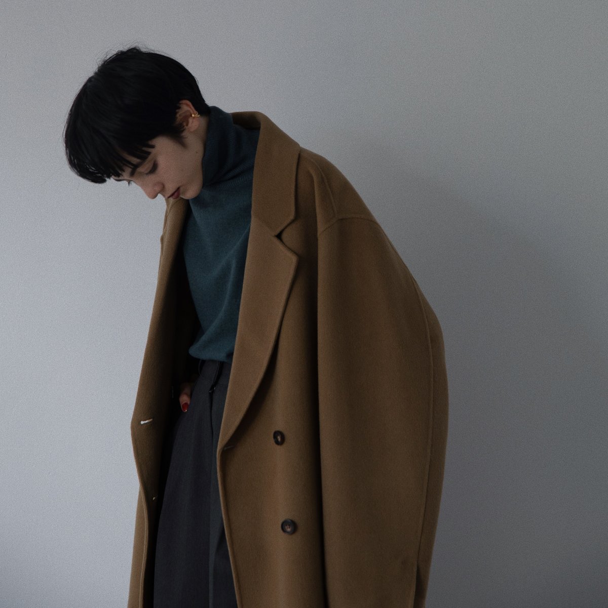 【nokcha original】HAND MADE tailored middle coat/beige_no0306