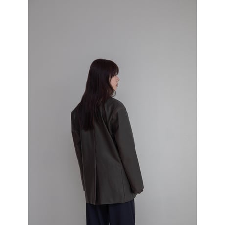 《予約販売》vintage like tailored eco leather jacket_no0369