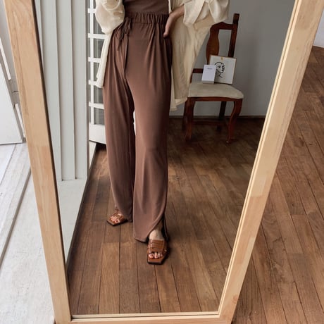 【nokcha original】material lady pants/brown_np0244