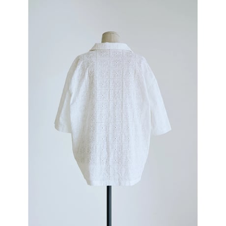 《予約販売》lacy open collar shirt/2colors_nb0380