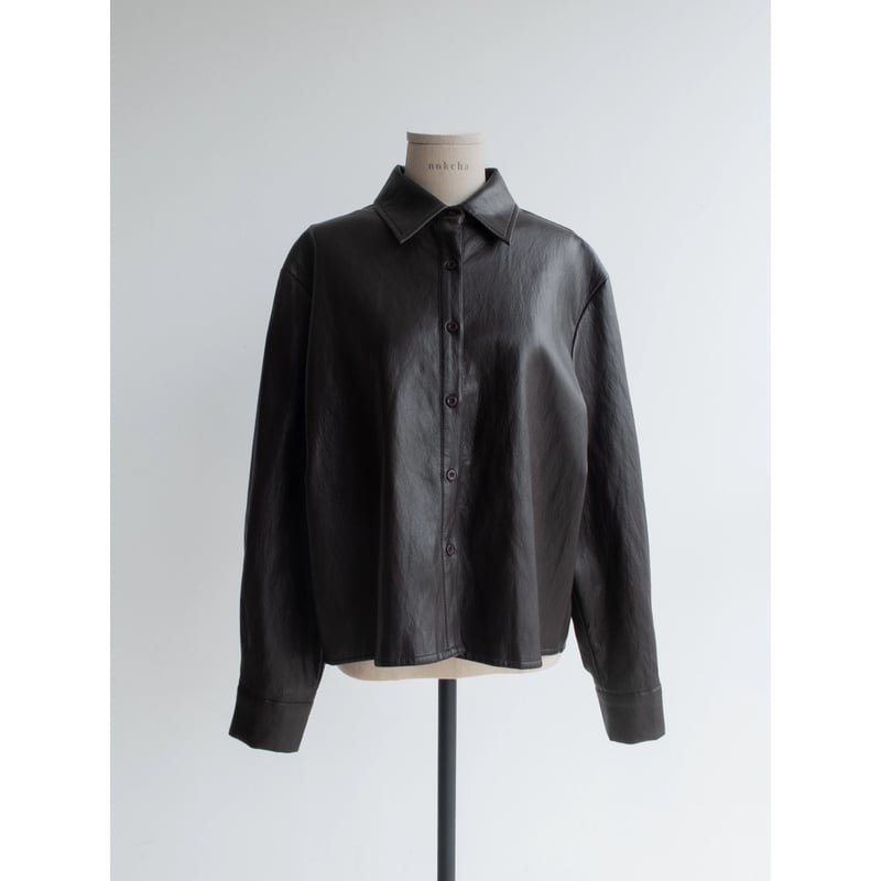 nokcha コート　ブラック 予約販売》leather like shirt/2colors_nb0340 | NOKCHA