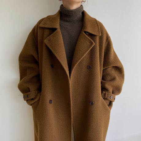 【nokcha original】HANDMADE 2way double coat/camel brown_no0237