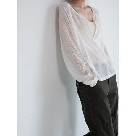 《予約販売》sheer lib button fly tops/2colors_nt2600