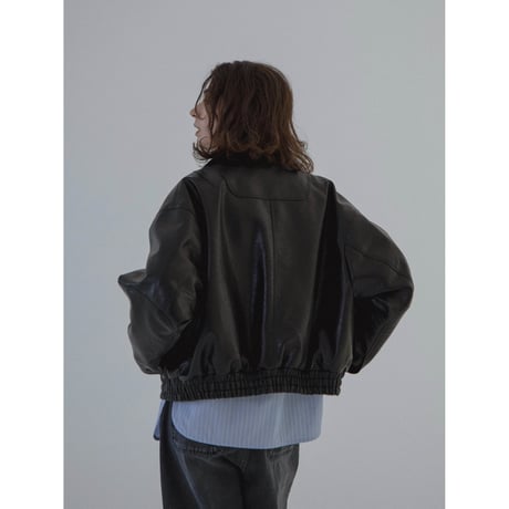 - AUTHENTIC series - throat latch fake leather jacket/black_an0018