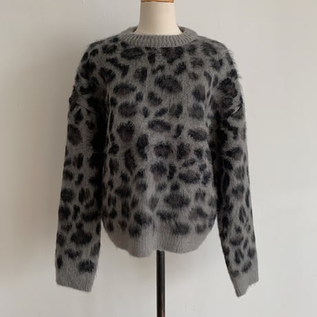 ✳︎予約販売✳︎leopard gray knit_nt0179