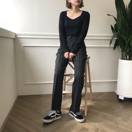 ストライプロングスラックス/2colors