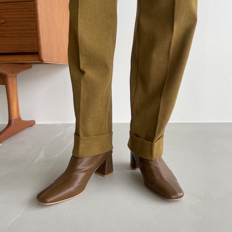 【nokcha original】roll up tapered pants/olive_np0460