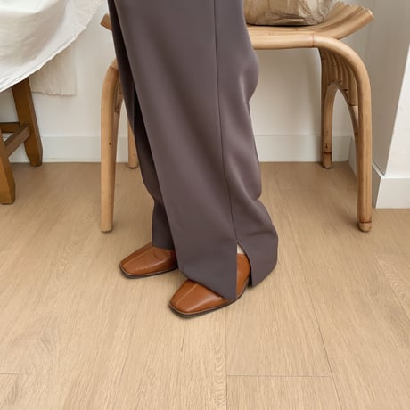【nokcha original】slit long slacks pants/2colors_np0146