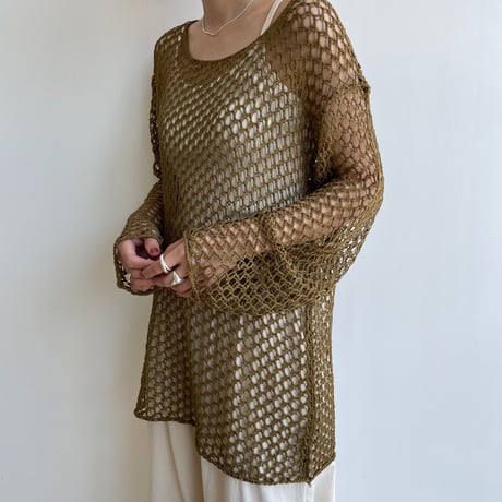 《予約販売》 loose mesh knit tops/2colors_nt1720