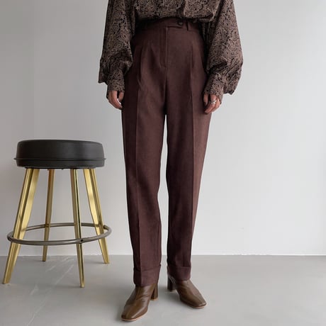 【nokcha original】roll up tapered pants/purple brown_np0461