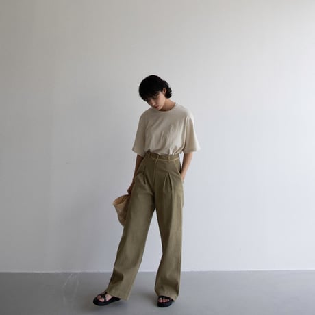 【nokcha original】piping pants/khaki_np0593