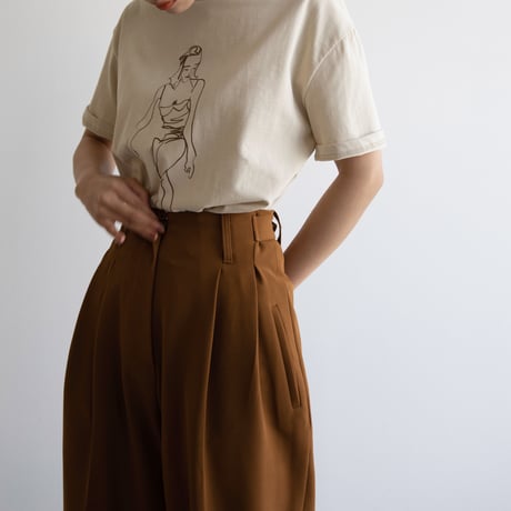 【nokcha original】waist pants/camel brown_np0595