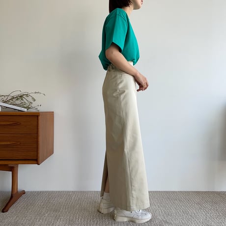 【nokcha original】twill long skirt/ivory_ns0063