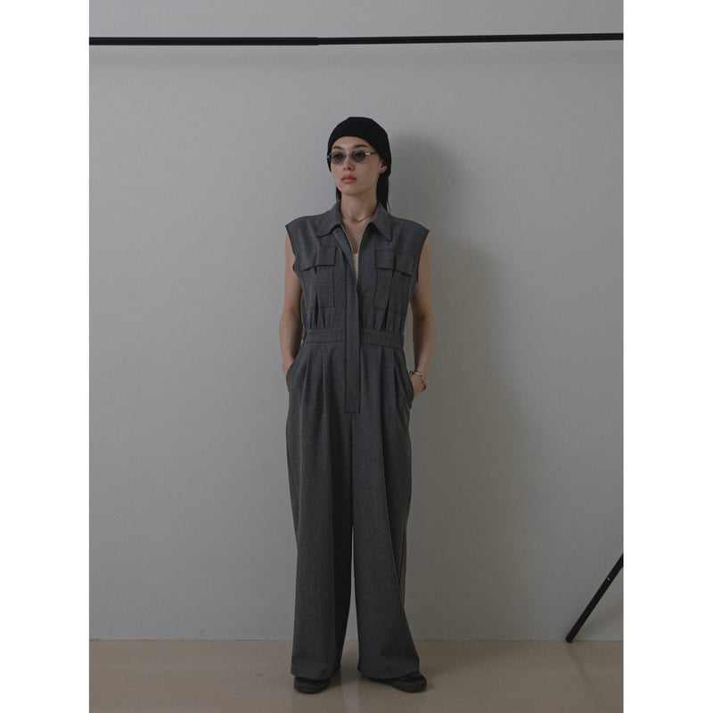 papier   Jump suit / dark navy シャツ papier Jump suit / dark navy オールインワン