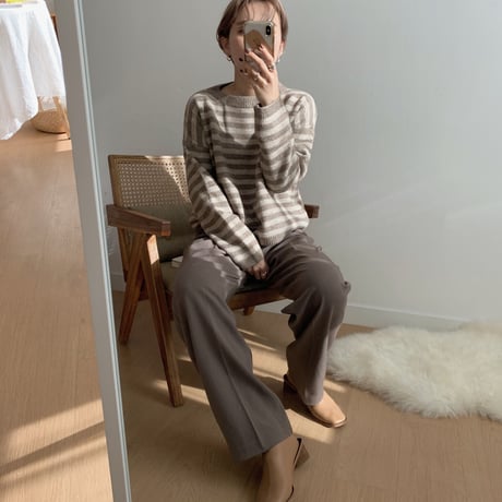 ✳︎予約販売✳︎border short knit_nt0185