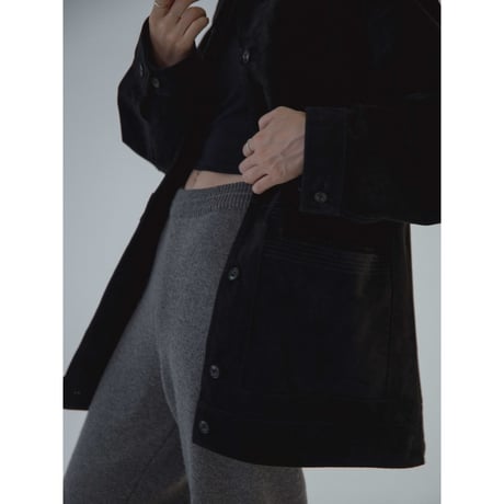 - AUTHENTIC series - real suède rich jacket/black_an0015