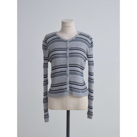 《予約販売》accent border knit cardigan/2colors_nt2515