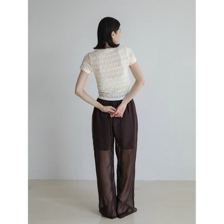 《予約販売》flower accent sheer tee/2colors_nt2318
