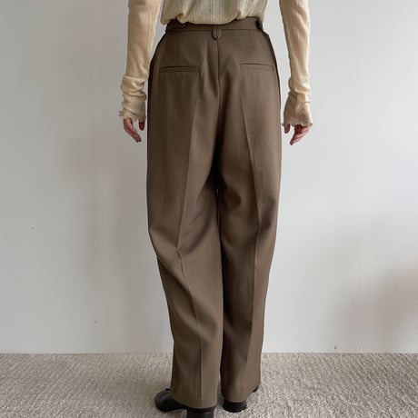 【nokcha original】buckle slacks pants/brown_np0668