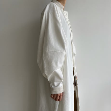 【nokcha original】accent jacquard long shirt/ivory_nb0080